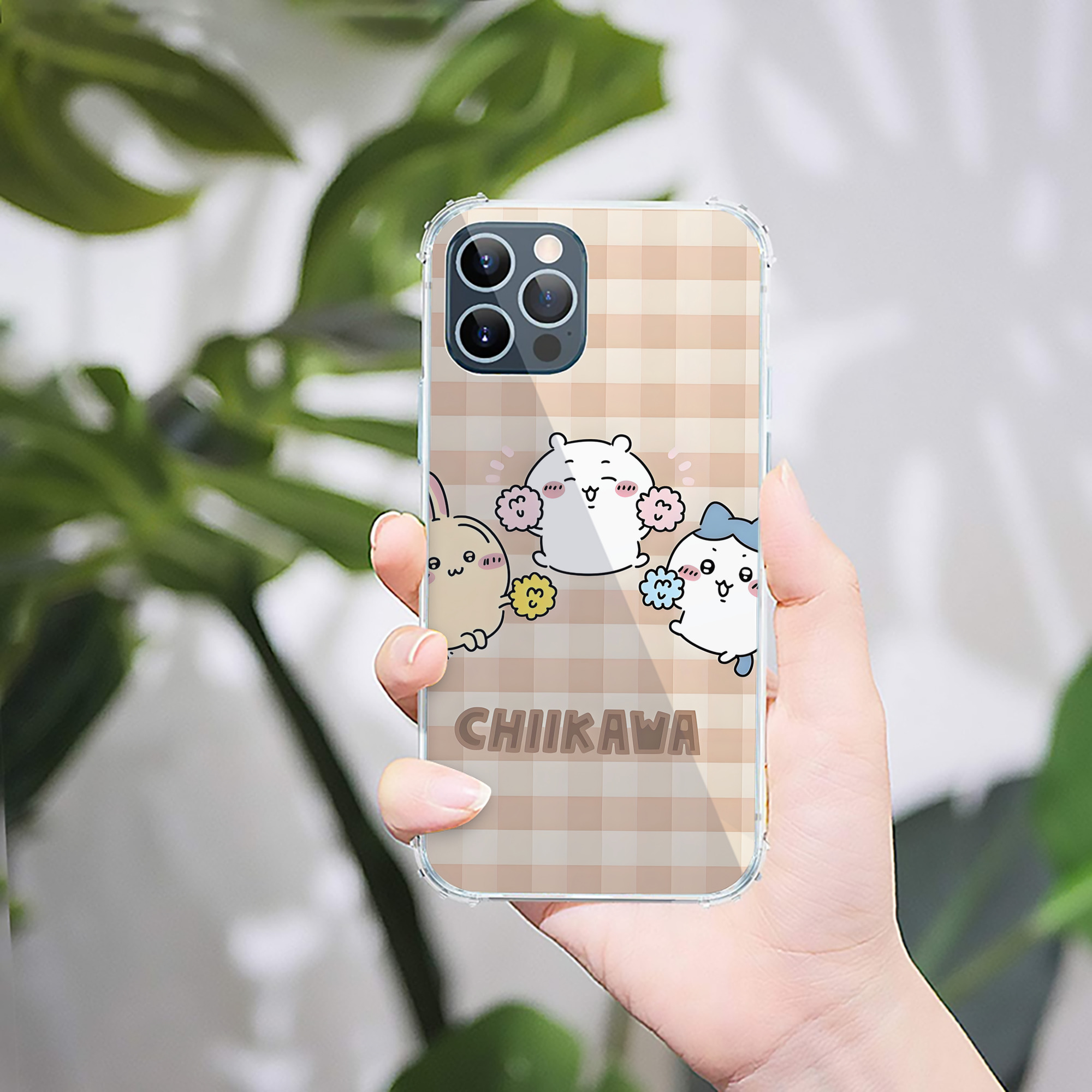 （画像用） ちいかわ Chii-kawa 【iPhone 12シリーズ対応】透明スマホケース（クリアソフトケース）